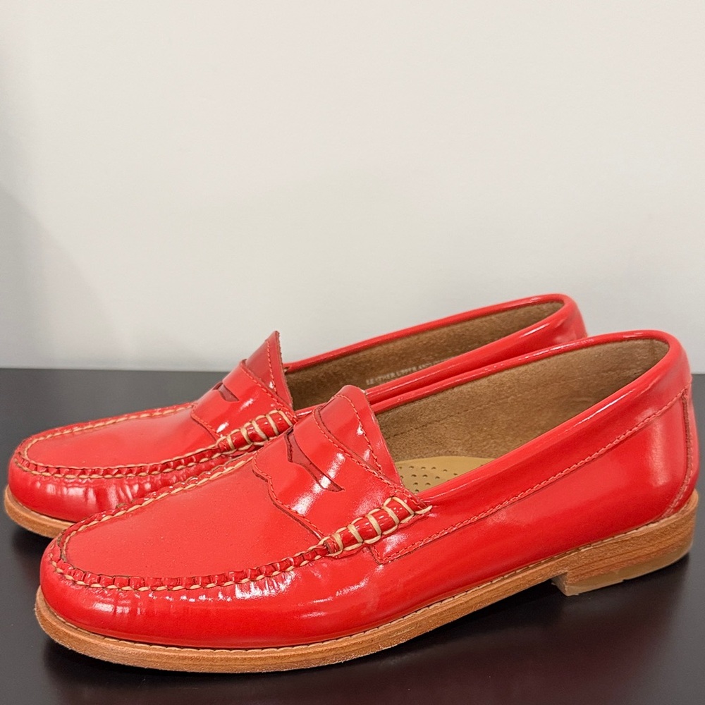 G.H. Bass & Co. Red Patent Leather Penny Loafers